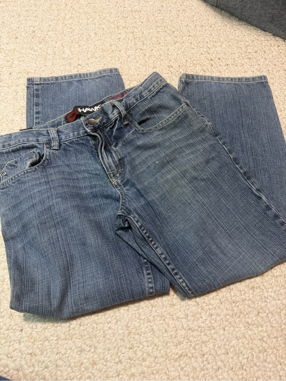 Y2K Tony Hawk Boys Straight Fit Blue Denim Jeans 12 Husky
